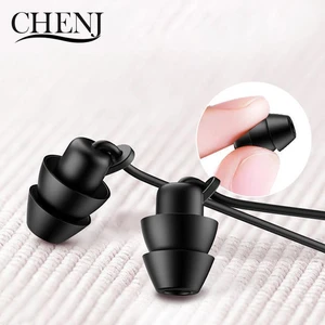 1Pcs Anti-noise Sleep Headphones With Microphone Anti-fold Button Control Headsets Earphone Household Single Type-C White