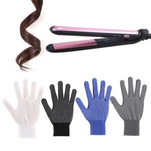 1Pair Hair Straightener Perm Curling Hairdressing Heat Resistant Finger Glove Hair Styling Tools Heatproof Protective Gloves