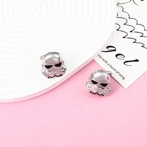 Disney Classic Movie Star Wars Cufflinks Imperial Stormtrooper Silver Color Helmet Cufflinks Jewelry Accessories On The Cuff