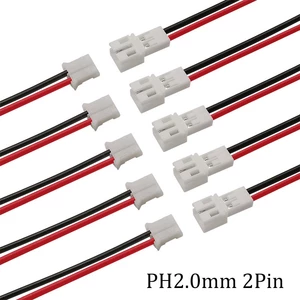 1/2/5Pair PH2.0 2Pin JST Wire Connectors Pitch 2.0mm JST 2P Micro Male Plug Female Jack DIY Electrical Cable Adapter 10/15/ 20CM