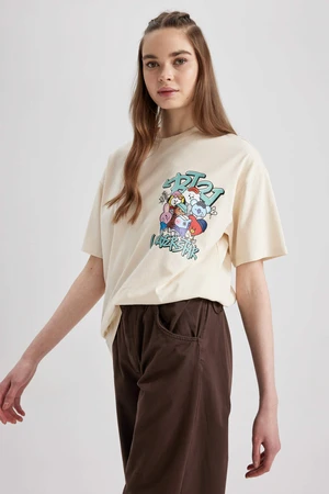 DEFACTO Coool BT21 Licensed Oversize Fit Printed Short Sleeve T-Shirt