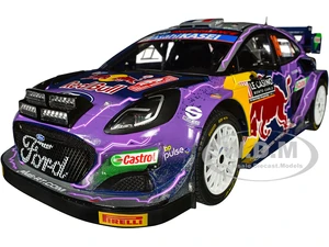 Ford Puma Rally1 Hybrid 19 Sebastien Loeb - Isabelle Galmiche Champion "Rallye Montecarlo" (2022) "Competition" Series 1/18 Diecast Model Car by Soli