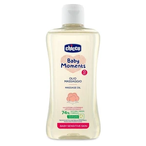 CHICCO Olej masážní s bavlnou a vitamínem E Baby Moments sensitive 74 % přírodních složek 200 ml