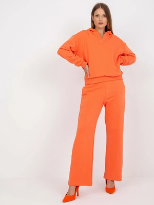 Basic orange sweatshirt with wide legs
