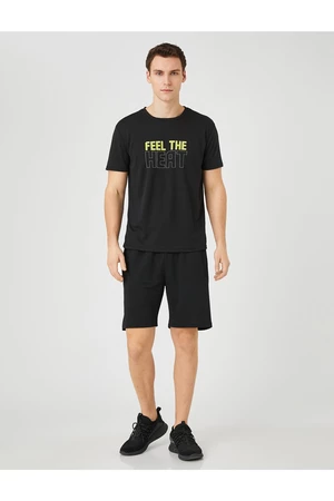 Koton Sports T-shirt with the slogan Printed Crew Neck Short Sleeved Breathable Fabric.