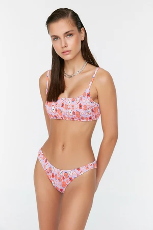 Trendyol Lilac Floral Pattern Gippa Bikini Bottoms