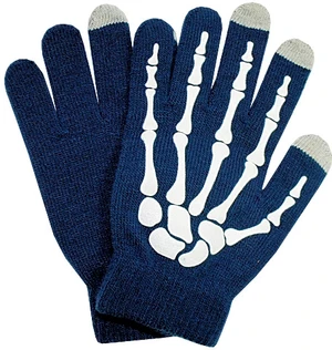 Semiline Unisex's Smartphone Gloves 0178-0 White/Navy Blue