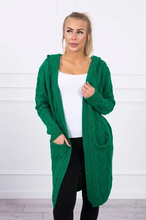 Sweater with hood and pockets light green