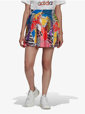 adidas Originals Yellow and Red Patterned Pleated Skirt - Ladies