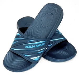 AQUA SPEED Pánske bazénové topánky Idaho Navy modrý/modrý vzor 10