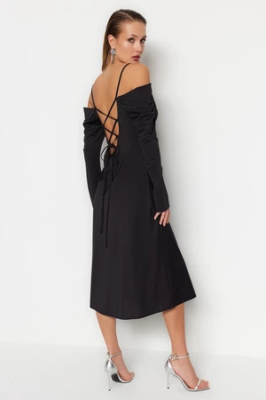 Trendyol Black Knitted Evening Dress