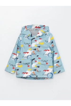 LC Waikiki Hooded Long Sleeve Patterned Raincoat for Baby Boy