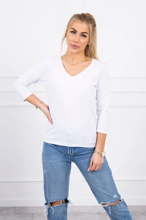 White blouse with V-neck