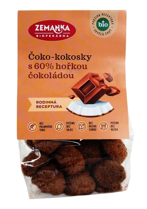 Zemanka BIO Čoko-kokosky s 60% hořkou čokoládou 100 g
