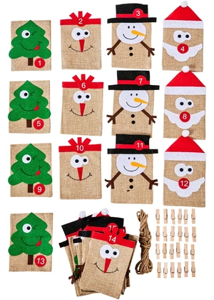 Adventný kalendár so štipčekmi