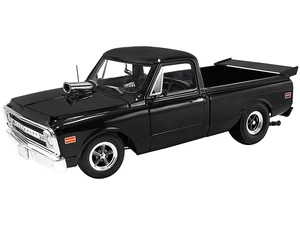 1970 Chevrolet C-10 Pickup Truck Black "Night Train" Limited Edition to 540 pieces Worldwide "Drag Outlaws" Series 1/18 Diecast Model Car by ACME