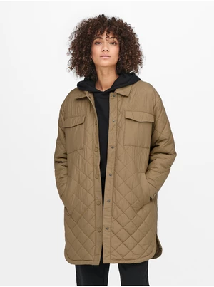 Brown Quilted Elongated Jacket ONLY New Tanzia - Women