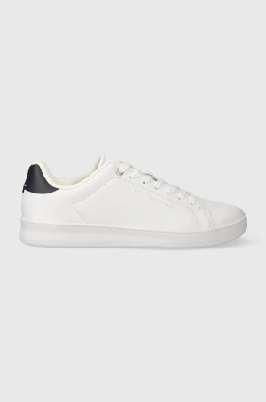 Kožené sneakers boty Tommy Hilfiger COURT CUPSOLE LEATHER GOLD bílá barva, FM0FM04829