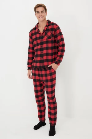 Férfi pizsama szett Trendyol Checkered