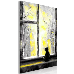 Obraz - Longing Kitty (1 Part) Vertical Yellow