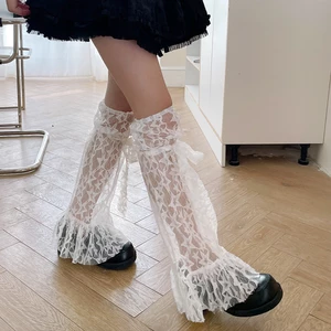 Women s Y2K Floral Lace Socks Sheer Leg Warmers Cute Kawaii E-Girls See-Through Socks for Summer Themed Party