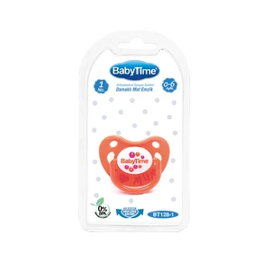 Orange color checkered matte pacifier