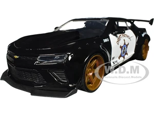 2016 Chevrolet Camaro Widebody Black and White "Drift Patrol" "Wide Body" Series 1/24 Diecast Model Car by Jada