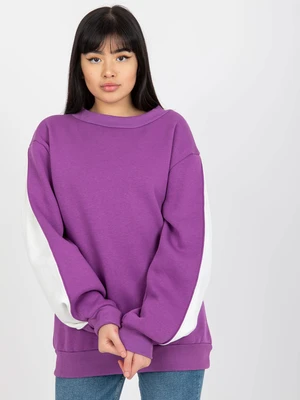 Purple hoodie with slits on the sleeves