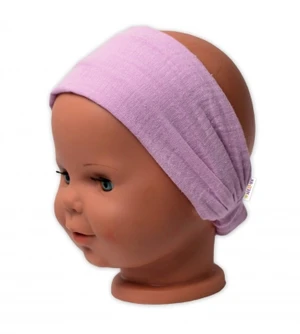 Baby Nellys Lehká mušelínová čelenka Bandana, lila, vel. 92-98 (18-36m)