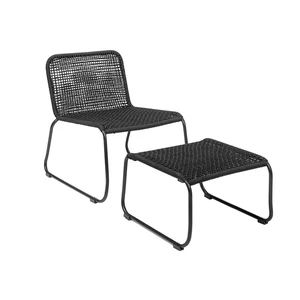 Židle s podnožkou Bloomingville - černá