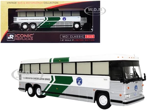 MCI MC-12 Coach Classic Bus "U.S. Immigration &amp; Naturalization Service" "Vintage Bus &amp; Motorcoach Collection" 1/87 (HO) Diecast Model by Icon
