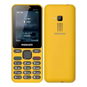 Mobilný telefón MaxCom MM139 (MM139 ŻÓŁTY) žltý displej 2,4" TFT 240 x 320
Hybridní slot, 2 x mini SIM
Li-ion 800
micro USB
3,5 mm jack

Obsah balení: