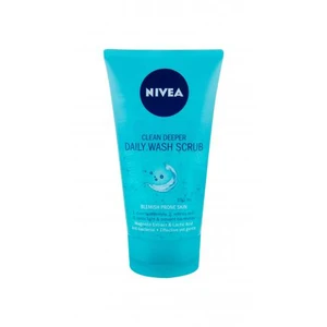 Nivea Clean Deeper Daily Wash Scrub 150 ml peeling pre ženy na všetky typy pleti; na mastnú pleť; na problematickú pleť s akné