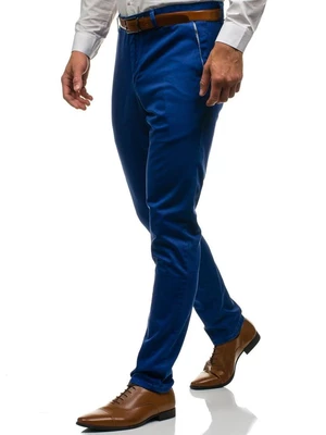 Modré pánské společenské kalhoty Bolf 4326