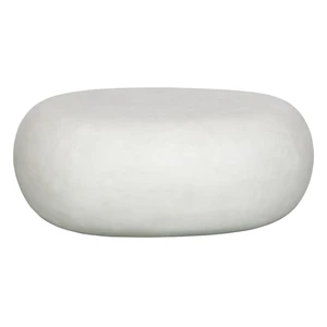 Biely záhradný konferenčný stolík z vláknitého ílu Pebble, 65 x 49 cm