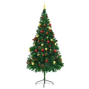 Artificial Christmas Tree,Xmas Pine Tree with 200 LEDs,Easy Assembly Premium Spruce with Metal Stand and 910 Branches fo