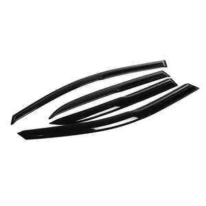 4Pcs For 03-07 Accord 4DR Coupe Mugen Style 3D Wavy Black Plastic Exterior Visor Vent Shades Window Sun Rain Guard Defle