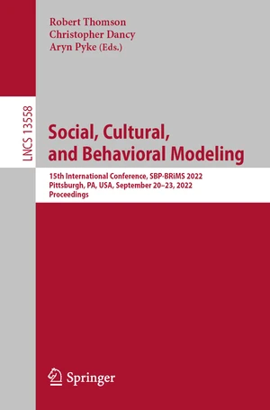 Social, Cultural, and Behavioral Modeling