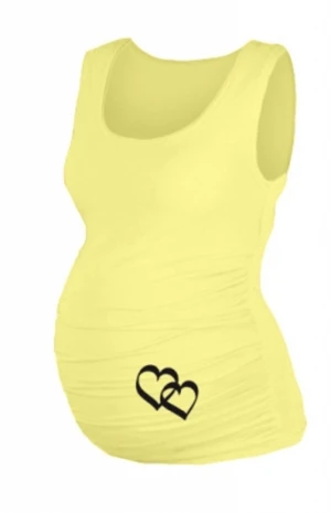 Be MaaMaa Top, tílko Dana s potiskem Srdíček  - žluté, vel. S/M, vel. L/XL