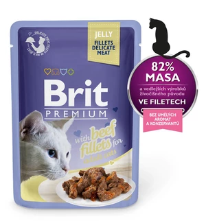 BRIT cat  kapsa  FILLETS želé 85g - Losos - 85g / expirace 14.6.2024