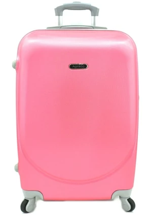 Cestovní kufr skořepinový na čtyřech kolečkách Agrado (L) 90l - růžová