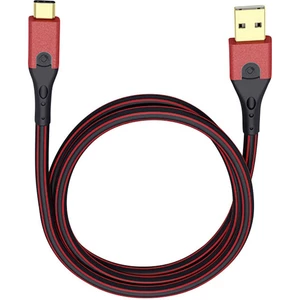 USB 3.0 prepojovací kábel [1x USB 3.0 zástrčka A - 1x USB-C ™ zástrčka] 3.00 m červená/čierna pozlátené kontakty Oehlbac