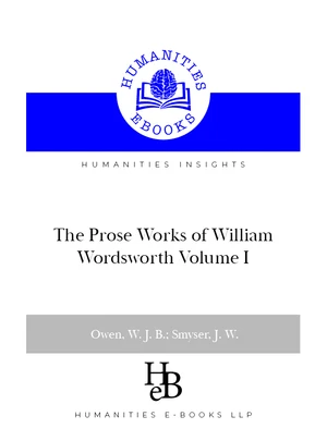 The Prose Works of William Wordsworth Volume 1
