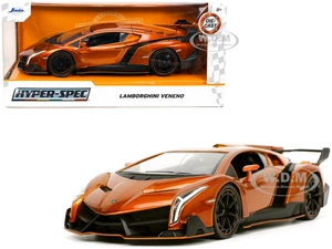 Lamborghini Veneno Bronze Metallic "Hyper-Spec" Series 1/24 Diecast Model Car by Jada