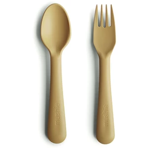 Mushie Fork and Spoon Set príbor Mustard 2 ks