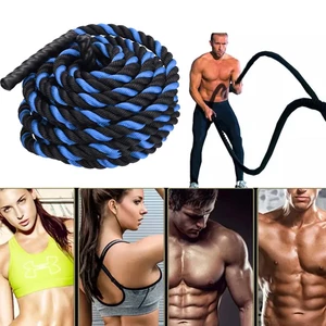 Power Guidance Battle Rope 25/38 MM Wide Polyester 9M/12M/15M/ Long Exercise Vibration Ropes Gym Muscle Building Ropes