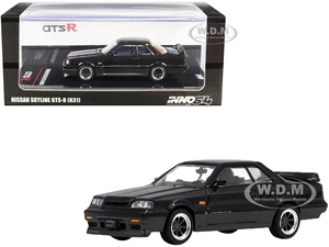 Nissan Skyline GTS-R (R31) RHD (Right Hand Drive) Black Metallic and Gun Metal Gray 1/64 Diecast Model Car by Inno Models