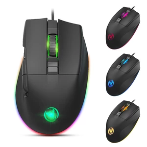 HXSJ A905 Wired Gaming Mouse 8 Macro Programming Buttons Adjustable 1200-7200DPI RGB Backlit USB Gaming Mice for Laptop