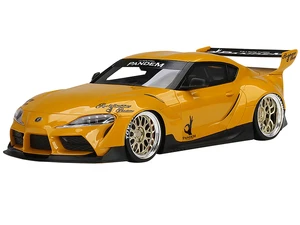 Toyota Pandem GR Supra V1.0 Yellow with Graphics 1/18 Model Car by Top Speed