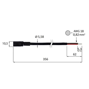 Napájecí konektor k LED pásku McLED ML-112.036.21.0 zásuvka s kabelem souosý konektor 5,5mm